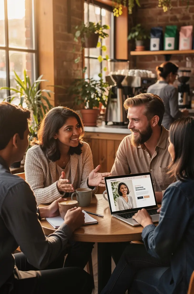 Grupa profesjonalistów podczas warsztatów budowania marki osobistej w nowoczesnej sali konferencyjnej.